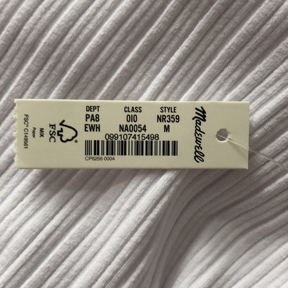 Madewell Ribbed Off The Shoulder Top White NWT M - Picture 5 of 8